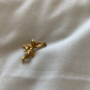 Gold Plated Angel Brooch with Cubic Zirconia